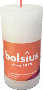 Svíčka válec RUSTIC 100/50mm (bílá)-Bolsius     
